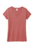 District DM1350L Womens Perfect Tri Short Sleeve V-Neck T-Shirt Blush Frost Flat Front