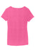 District DM1350L Womens Perfect Tri Short Sleeve V-Neck T-Shirt Fuchsia Pink Frost Flat Back