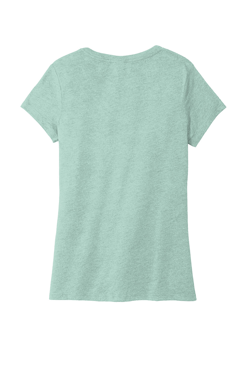 District DM1350L Womens Perfect Tri Short Sleeve V-Neck T-Shirt Heather Dusty Sage Flat Back