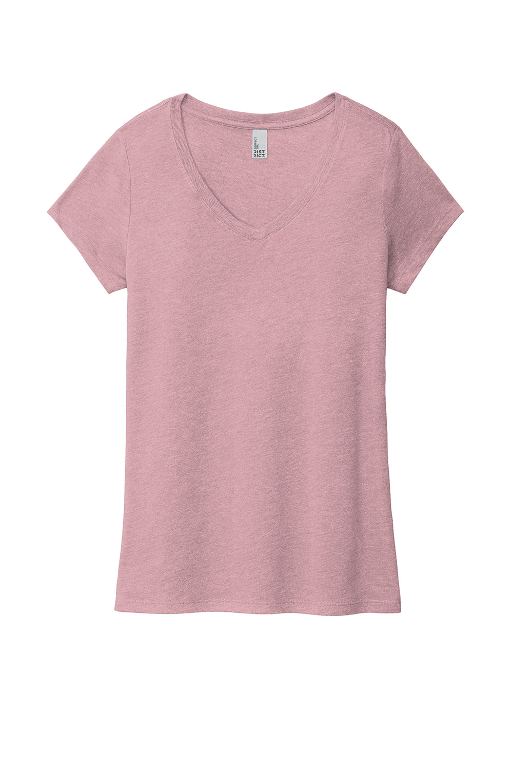 District DM1350L Womens Perfect Tri Short Sleeve V-Neck T-Shirt Heather Lavender Flat Front