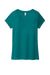 District DM1350L Womens Perfect Tri Short Sleeve V-Neck T-Shirt Heather Teal Blue Flat Front