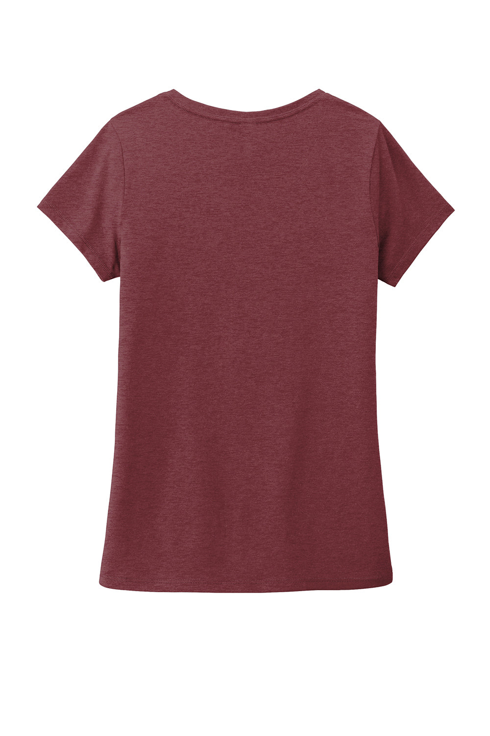 District DM1350L Womens Perfect Tri Short Sleeve V-Neck T-Shirt Maroon Frost Flat Back