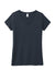 District DM1350L Womens Perfect Tri Short Sleeve V-Neck T-Shirt New Navy Blue Flat Front