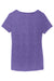 District DM1350L Womens Perfect Tri Short Sleeve V-Neck T-Shirt Purple Frost Flat Back