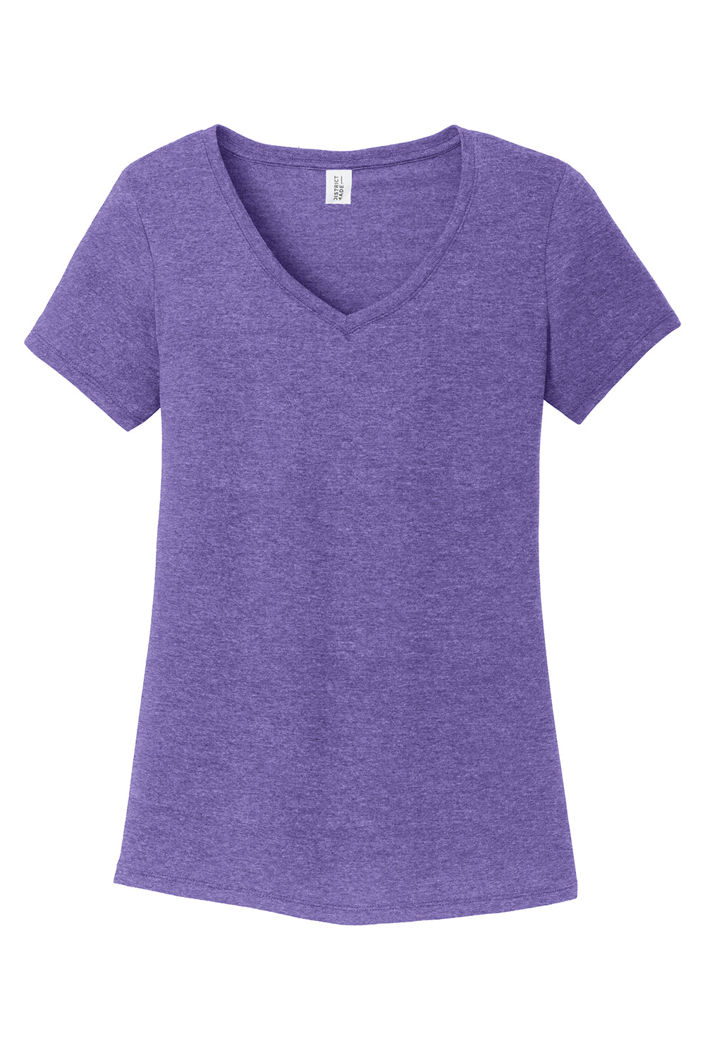 District DM1350L Womens Perfect Tri Short Sleeve V-Neck T-Shirt Purple Frost Flat Front