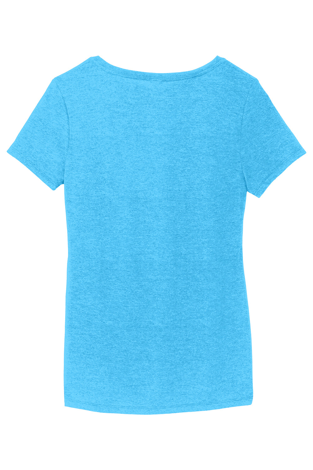 District DM1350L Womens Perfect Tri Short Sleeve V-Neck T-Shirt Turquoise Blue Frost Flat Back