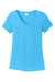 District DM1350L Womens Perfect Tri Short Sleeve V-Neck T-Shirt Turquoise Blue Frost Flat Front