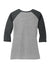 District DM136L Womens Perfect Tri 3/4 Sleeve Crewneck T-Shirt Grey Frost/Black Flat Back