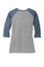 District DM136L Womens Perfect Tri 3/4 Sleeve Crewneck T-Shirt Grey Frost/Navy Blue Flat Back