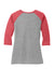 District DM136L Womens Perfect Tri 3/4 Sleeve Crewneck T-Shirt Grey Frost/Red Flat Back