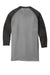 District DM136 Mens Perfect Tri 3/4 Sleeve Crewneck T-Shirt Grey Frost/Black Flat Back