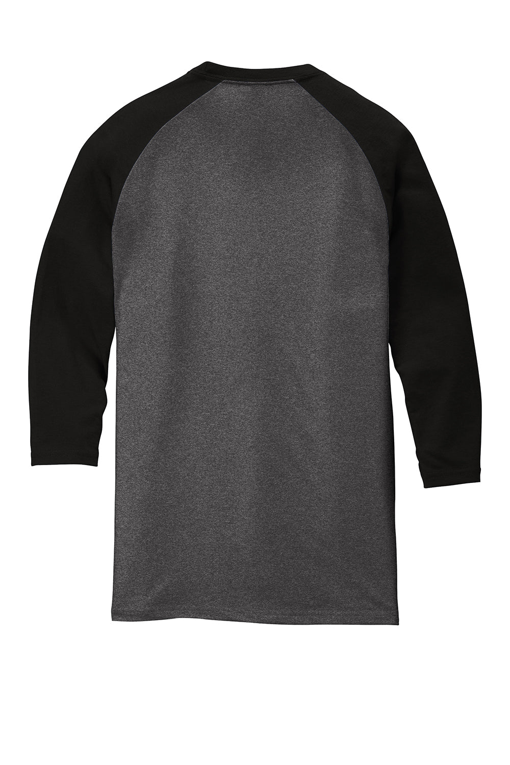 District DM136 Mens Perfect Tri 3/4 Sleeve Crewneck T-Shirt Black Frost/Black Flat Back