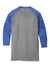 District DM136 Mens Perfect Tri 3/4 Sleeve Crewneck T-Shirt Grey Frost/Royal Blue Flat Back