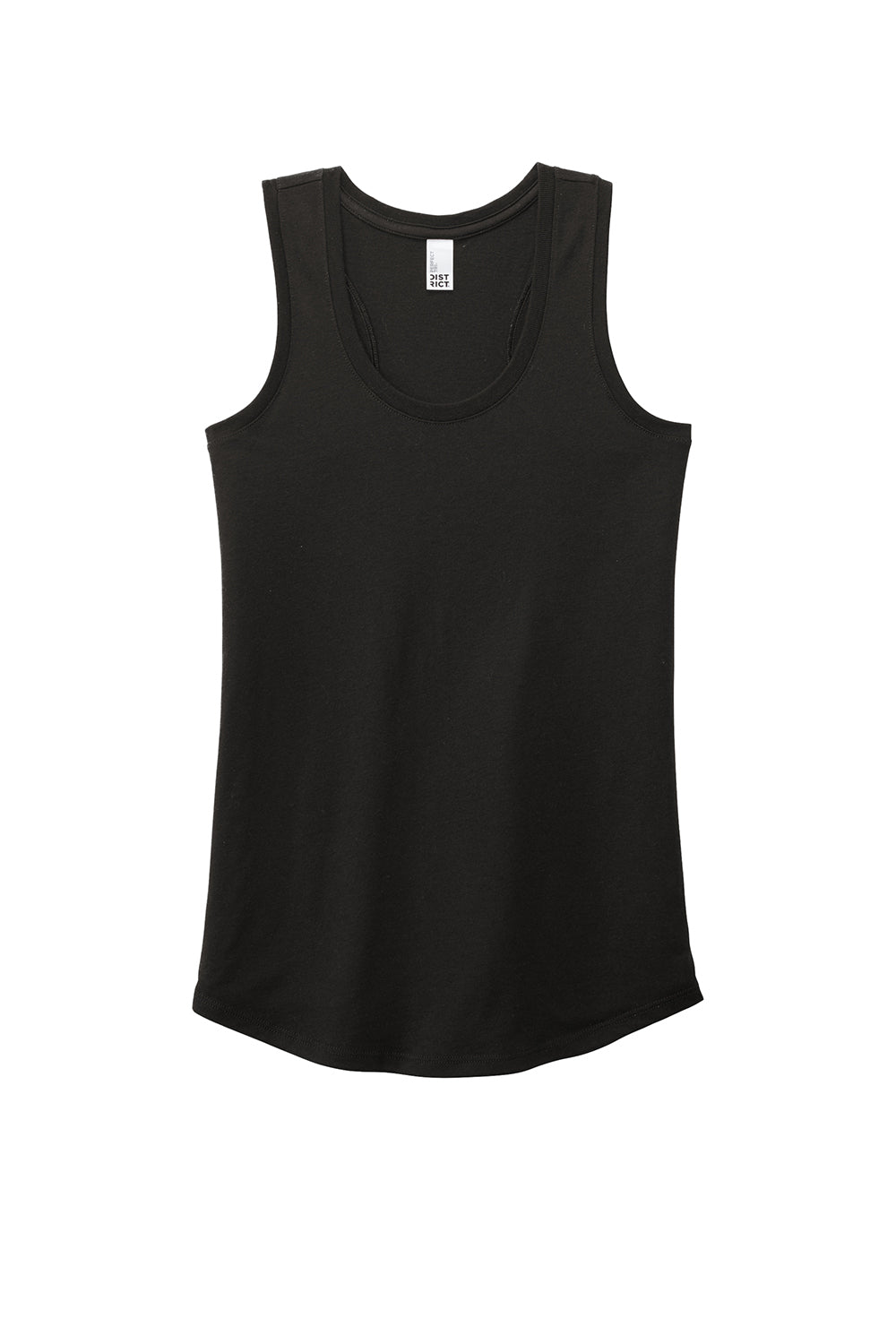 District DM138L Womens Perfect Tri Tank Top Black Flat Front