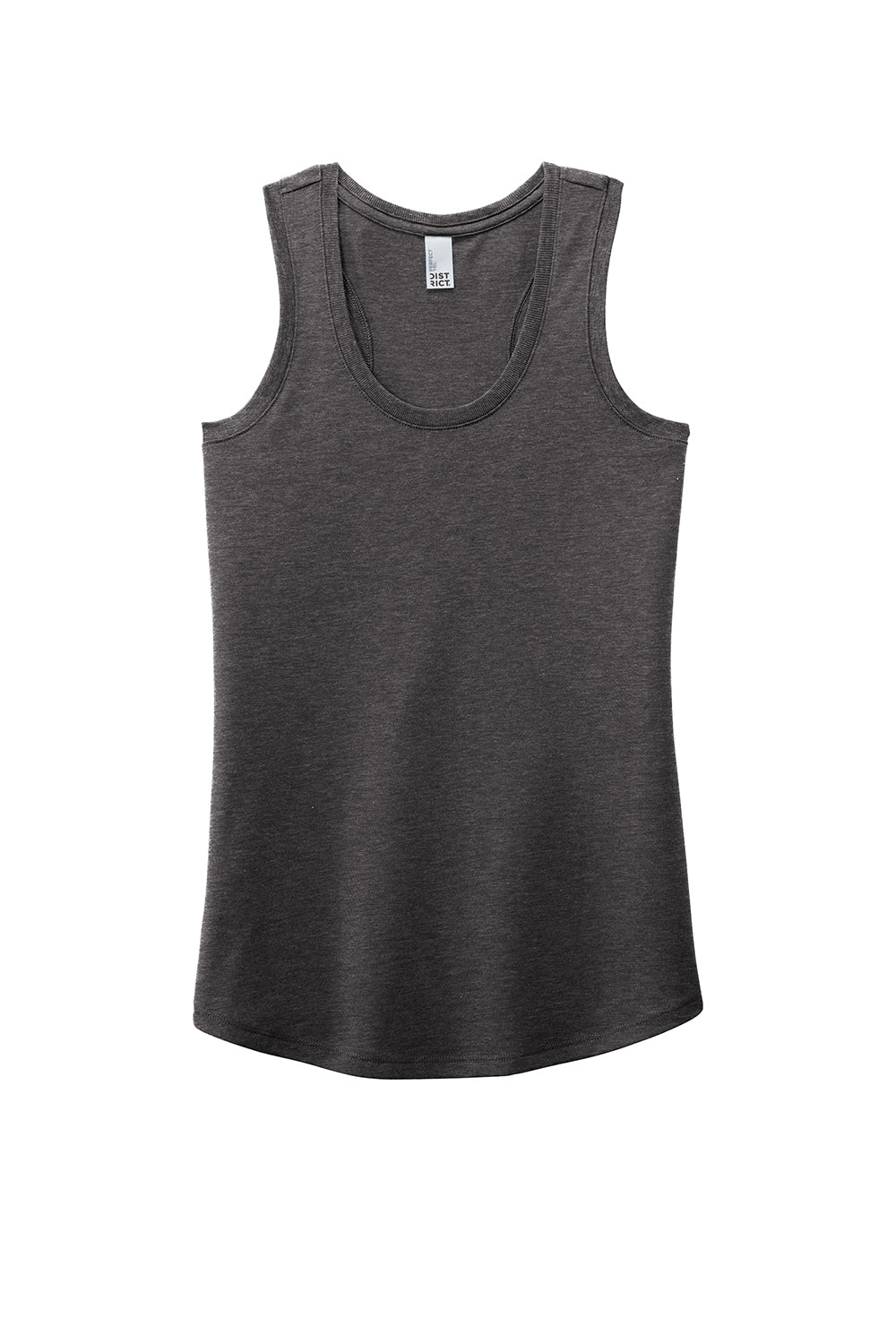 District DM138L Womens Perfect Tri Tank Top Heather Charcoal Grey Flat Front