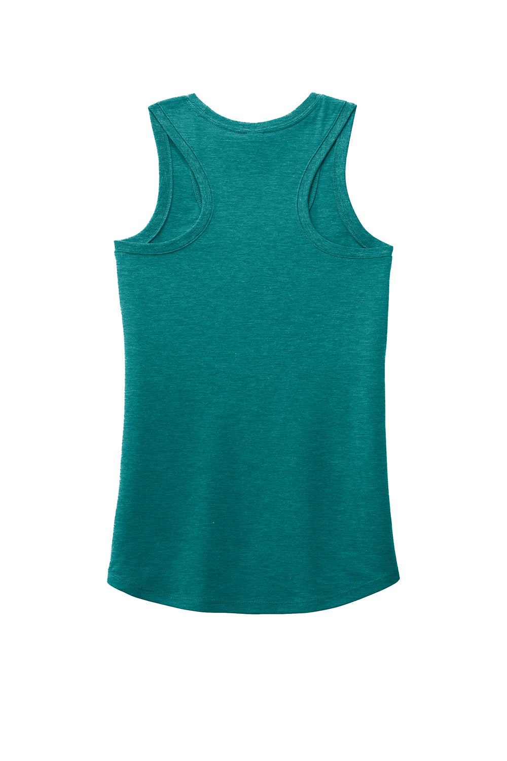 District DM138L Womens Perfect Tri Tank Top Heather Teal Blue Flat Back