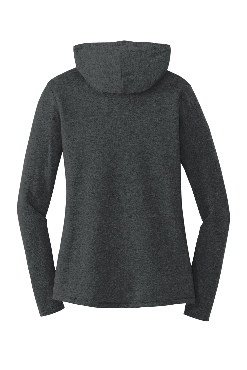 District DM139L Womens Perfect Tri Long Sleeve Hooded T-Shirt Hoodie Black Frost Flat Back