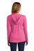 District DM139L Womens Perfect Tri Long Sleeve Hooded T-Shirt Hoodie Fuchsia Pink Frost Model Back