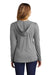 District DM139L Womens Perfect Tri Long Sleeve Hooded T-Shirt Hoodie Grey Frost Model Back