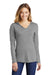 District DM139L Womens Perfect Tri Long Sleeve Hooded T-Shirt Hoodie Grey Frost Model Front