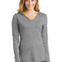 District Womens Perfect Tri Long Sleeve Hooded T-Shirt Hoodie - Grey Frost