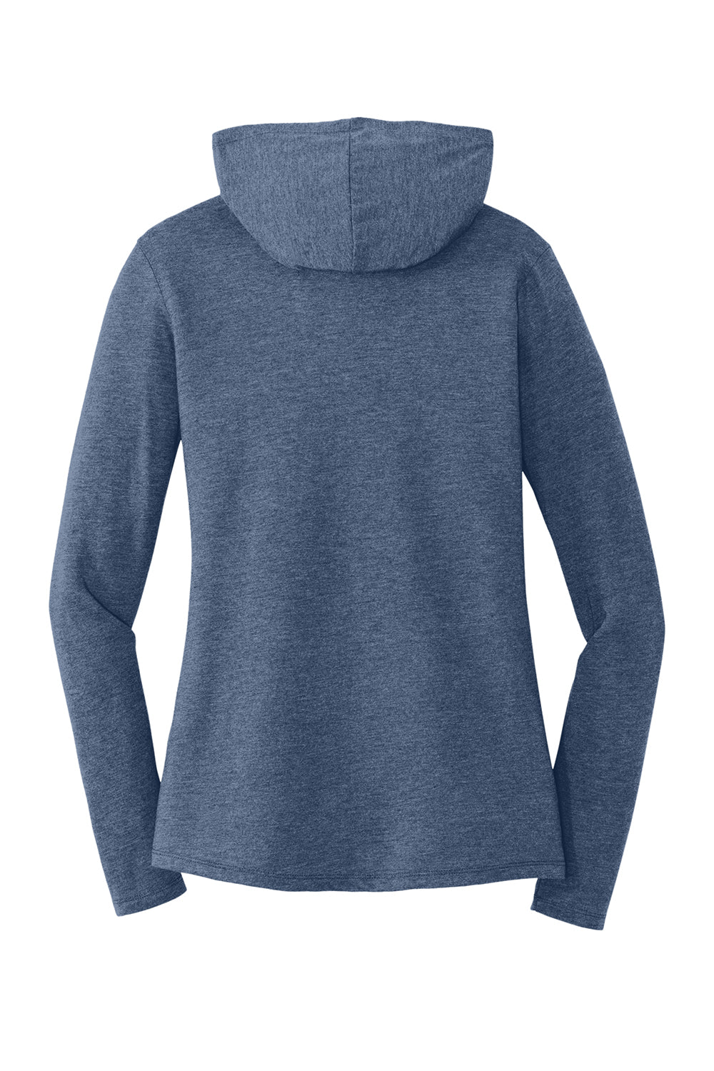 District DM139L Womens Perfect Tri Long Sleeve Hooded T-Shirt Hoodie Navy Blue Frost Flat Back