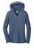 District DM139L Womens Perfect Tri Long Sleeve Hooded T-Shirt Hoodie Navy Blue Frost Flat Front