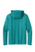 District DM139 Mens Perfect Tri Long Sleeve Hooded T-Shirt Hoodie Heather Teal Green Flat Back