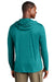 District DM139 Mens Perfect Tri Long Sleeve Hooded T-Shirt Hoodie Heather Teal Green Model Back