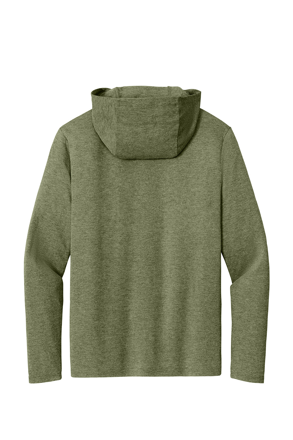 District DM139 Mens Perfect Tri Long Sleeve Hooded T-Shirt Hoodie Military Green Frost Flat Back