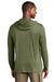 District DM139 Mens Perfect Tri Long Sleeve Hooded T-Shirt Hoodie Military Green Frost Model Back