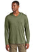 District DM139 Mens Perfect Tri Long Sleeve Hooded T-Shirt Hoodie Military Green Frost Model Front