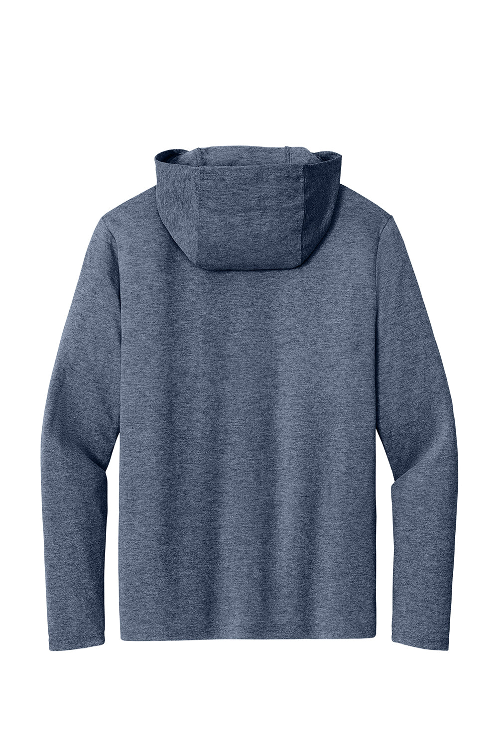 District DM139 Mens Perfect Tri Long Sleeve Hooded T-Shirt Hoodie Navy Blue Frost Flat Back