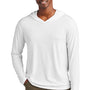 District Mens Perfect Tri Long Sleeve Hooded T-Shirt Hoodie - White