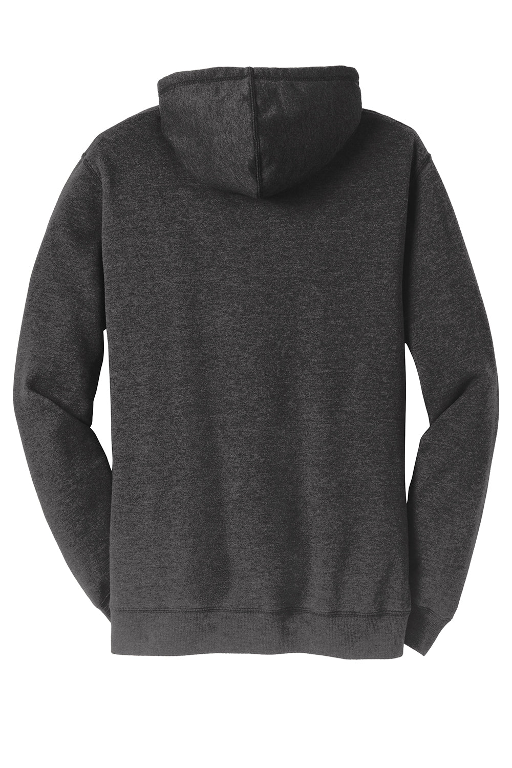 District DM391 Mens Fleece Hooded Sweatshirt Hoodie Heather Black Flat Back