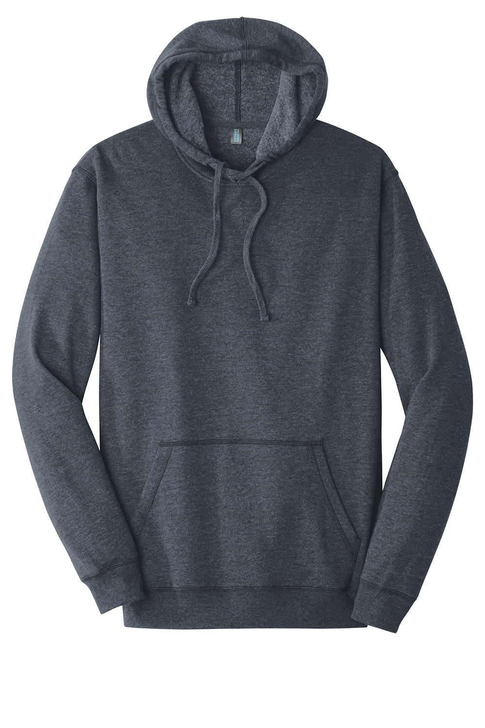 District DM391 Mens Fleece Hooded Sweatshirt Hoodie Heather Navy Blue Flat Front