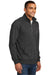 District DM392 Mens Fleece 1/4 Zip Sweatshirt Heather Black Model 3q