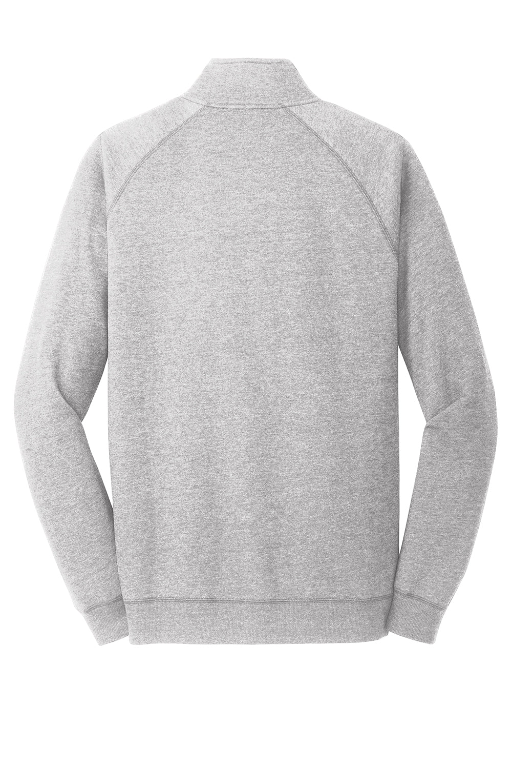 District DM392 Mens Fleece 1/4 Zip Sweatshirt Heather Grey Flat Back