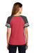 District DM476 Womens Game Short Sleeve V-Neck T-Shirt Heather Red/Heather Charcoal Grey Model Back