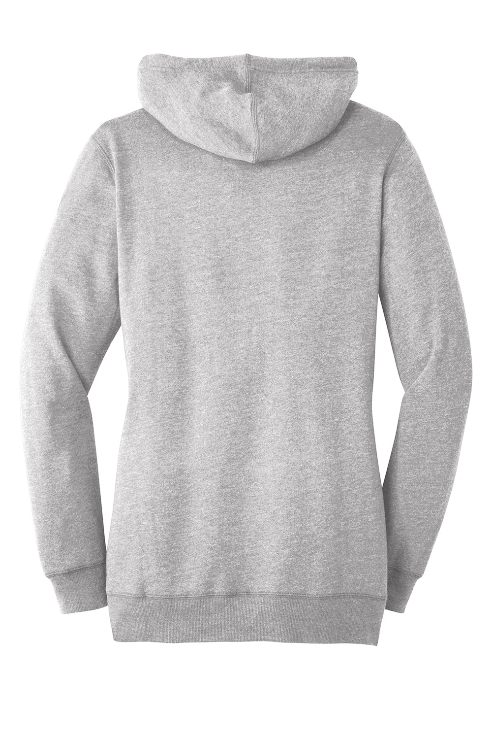 District DM493 Womens Fleece Hooded Sweatshirt Hoodie Heather Grey Flat Back