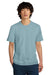 District DT104 Mens Perfect Weight Short Sleeve Crewneck T-Shirt Fog Blue Model Front