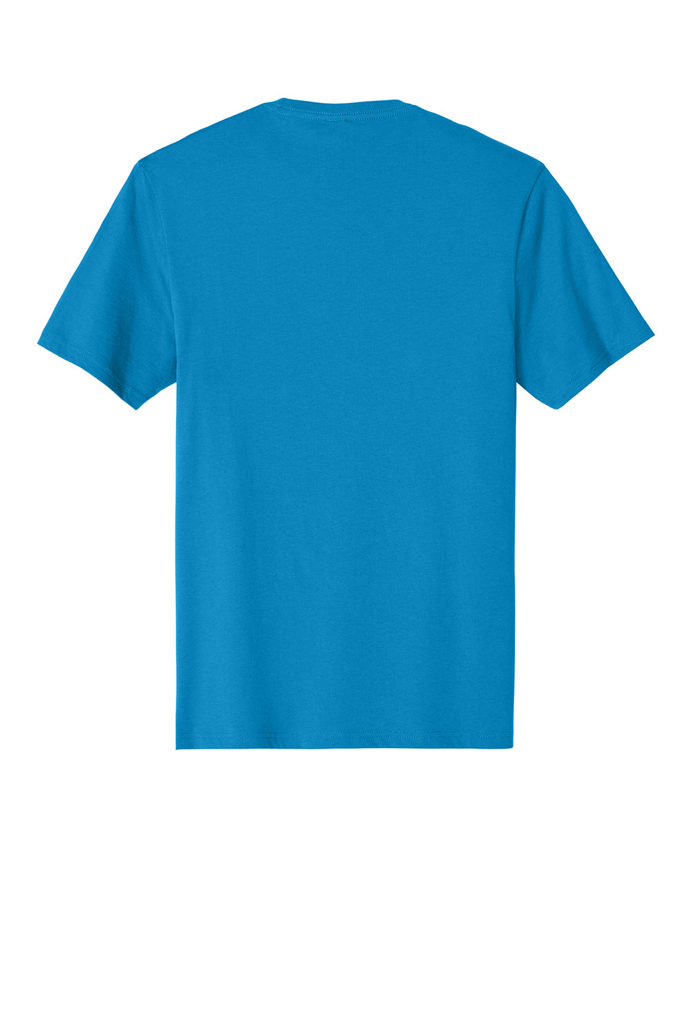 District DT104 Mens Perfect Weight Short Sleeve Crewneck T-Shirt Bright Turquoise Blue Flat Back