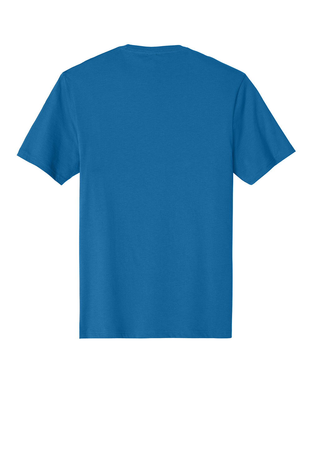 District DT104 Mens Perfect Weight Short Sleeve Crewneck T-Shirt Bright Blue Flat Back