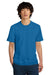 District DT104 Mens Perfect Weight Short Sleeve Crewneck T-Shirt Bright Blue Model Front