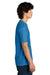 District DT104 Mens Perfect Weight Short Sleeve Crewneck T-Shirt Bright Blue Model Side