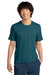 District DT104 Mens Perfect Weight Short Sleeve Crewneck T-Shirt Heather Caribbean Blue Model Front