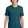 District Mens Perfect Weight Short Sleeve Crewneck T-Shirt - Heather Caribbean Blue - NEW