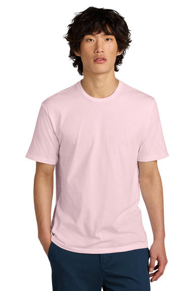 District DT104 Mens Perfect Weight Short Sleeve Crewneck T-Shirt Carnation Pink Model Front