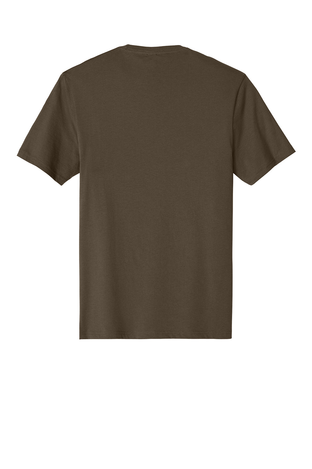 District DT104 Mens Perfect Weight Short Sleeve Crewneck T-Shirt Dark Mocha Brown Flat Back