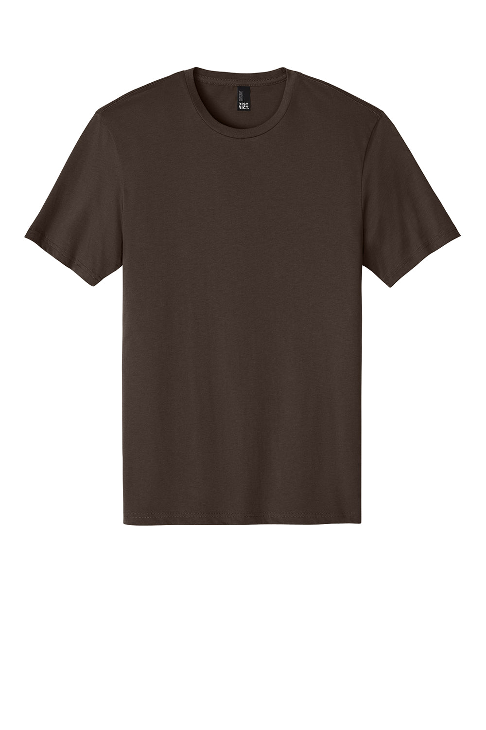 District DT104 Mens Perfect Weight Short Sleeve Crewneck T-Shirt Espresso Brown Flat Front